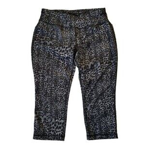 Danskin Leopard Print Leggings Capri Small 4-6